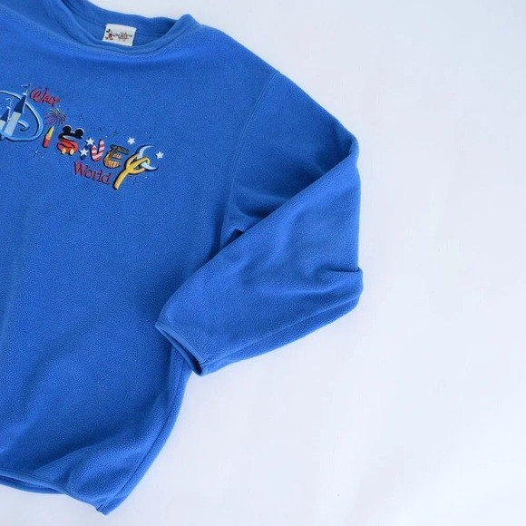 Disney Blue Walt Disney World Crewneck Fleece Sweater ~Medium - Picture 11 of 11